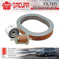 Sakura Oil Air Fuel Filter Service Kit for Ford Laser KA KB KC E3 Meteor GA