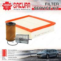 Sakura Oil Air Fuel Filter Service Kit for BMW 530I E34 04/1993-03/1996