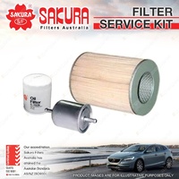 Sakura Oil Air Fuel Filter Service Kit for Nissan Urvan E23 02/1983-1987