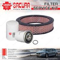 Sakura Oil Air Fuel Filter Service Kit for Nissan Navara D21 2.5L 2.7L Diesel