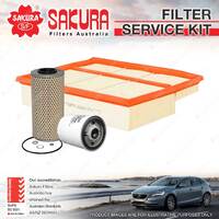 Sakura Oil Air Fuel Filter Service Kit for Mercedes Benz C250D W202 2.5L D 94-00