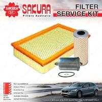 Sakura Oil Air Fuel Filter Service Kit for Ssangyong Korando 3.2L 11/98-06/00