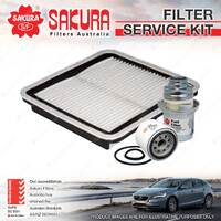 Sakura Oil Air Fuel Filter Service Kit for Subaru Tribeca WX8 WX9 3.0 3.6 Petrol