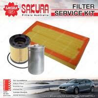 Sakura Oil Air Fuel Filter Service Kit for Saab 9-3 110 136 151 158kW 2.0 00-03