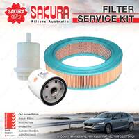 Sakura Oil Air Fuel Filter Service Kit for Holden Camira JB JD 1.6L 08/82-1986