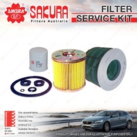 Sakura Oil Air Fuel Filter Service Kit for Toyota Landcruiser HJ47 HJ60 HJ75 4.0