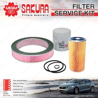 Sakura Oil Air Fuel Filter Service Kit for Nissan Patrol MQ 3.2L D 06/80-1985