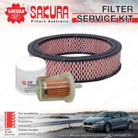 Sakura Oil Air Fuel Filter Service Kit for Holden Rodeo KB28 KB29 2.3L 85-88