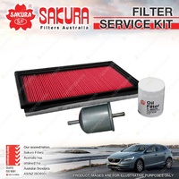 Sakura Oil Air Fuel Filter Service Kit for Nissan Navara D21 D22 NX NXR Coupe