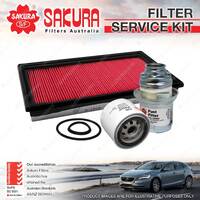 Sakura Oil Air Fuel Filter Service Kit for Subaru Liberty BE BE5 B4 2.0L 01-03