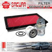 Sakura Oil Air Fuel Filter Service Kit for Subaru Outback BH BHE 3.0L 00-03