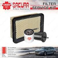 Sakura Oil Air Fuel Filter Service Kit for Daihatsu Charade G200B 1.3L 4Cyl