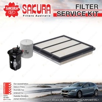 Sakura Oil Air Fuel Filter Service Kit for Mitsubishi Triton MK 2.4L 10/96-12/06