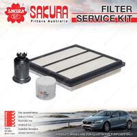 Sakura Oil Air Fuel Filter Service Kit for Mitsubishi Pajero NJ NK 3.0L V6 93-97