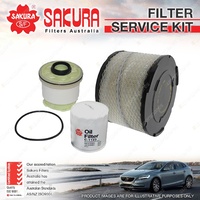 Sakura Oil Air Fuel Filter Service Kit for Toyota Hilux KUN16 26 3.0L TD 13-on