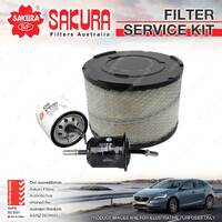 Sakura Oil Air Fuel Filter Service Kit for Toyota Hilux TGN16R 2.7L 04/05-09/15