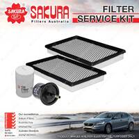 Sakura Oil Air Fuel Filter Service Kit for Jaguar S-Type 4.0L V8 05/99-2002