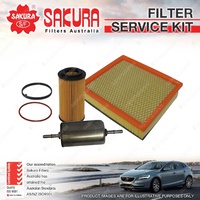 Sakura Oil Air Fuel Filter Service Kit for Volvo C30 C70 S40 V50 2.4L 2.5L 5Cyl