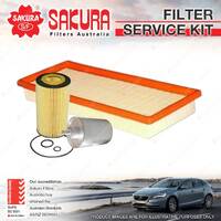 Sakura Oil Air Fuel Filter Service Kit for Mercedes Benz E240 W210 2.4L V6 98-02