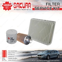 Sakura Oil Air Fuel Filter Service Kit for Ford Falcon FG II FG X 2.0L EcoBoost