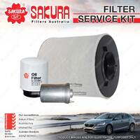 Sakura Oil Air Fuel Filter Service Kit for Skoda Fabia Roomster 5J Rapid NH TSi