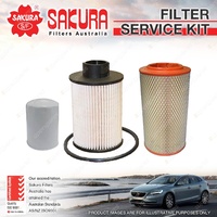 Sakura Oil Air Fuel Filter Service Kit for Fiat Ducato 2007 3.0L JTD 07-12