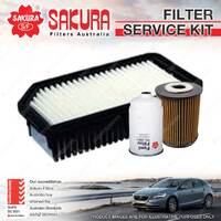 Sakura Oil Air Fuel Filter Service Kit for Kia Soul AM 1.6L CRDi 04/09-01/14