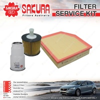 Sakura Oil Air Fuel Filter Service Kit for Toyota Rav4 ALA49R 2.2L CRD 02/13-on