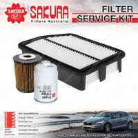 Sakura Oil Air Fuel Filter Service Kit for Hyundai i40 VF 1.7L CRDi 09/11-05/15