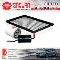 Sakura Oil Air Fuel Filter Service Kit for Ford Telstar AT AV AX AY 2.2L Petrol