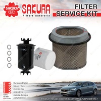 Sakura Oil Air Fuel Filter Service Kit for Mitsubishi Pajero NG 3.0L V6 89-90