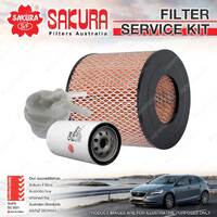 Sakura Oil Air Fuel Filter Service Kit for Toyota 4 Runner RN130 2.4L 10/89-1992