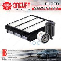 Sakura Oil Air Fuel Filter Service Kit for Mitsubishi Nimbus UF 2.4L 1992-07/98