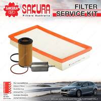 Sakura Oil Air Fuel Filter Service Kit for Volvo C30 LE S 2.4L 03/07-08/10