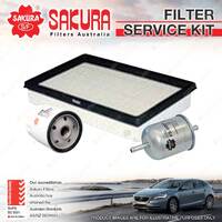 Sakura Oil Air Fuel Filter Service Kit for Holden Astra TR 1.6 1.8 2.0L Petrol