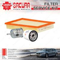 Sakura Oil Air Fuel Filter Service Kit for Holden Calibra YE YE95 2.0L 2.5L V6