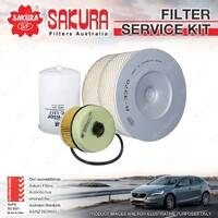 Sakura Oil Air Fuel Filter Service Kit for Hino Dutro XZU305R XZU345R 4500 TD