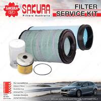 Sakura Oil Air Fuel Filter Service Kit for Isuzu FRR34 FSD34 FSR34 FTR34 FTS34