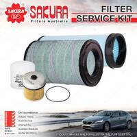 Sakura Oil Air Fuel Filter Service Kit for Isuzu FRD90 FRR90 FSS90 5.2L TD