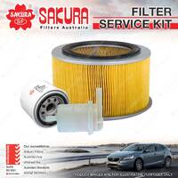 Sakura Oil Air Fuel Filter Service Kit for Mitsubishi FUSO Canter FC432 2.6L