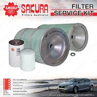 Sakura Oil Air Fuel Filter Service Kit for Hino Ranger 7 GD1J 8.0L TD 1996-2002