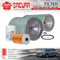 Sakura Oil Air Fuel Filter Service Kit for Nissan UD CLG88 CMF88 CPB88 6.9L