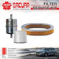 Sakura Oil Air Fuel Filter Service Kit for Ford Laser KA KB KC Meteor GA E3 E5