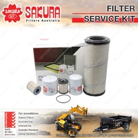 Sakura Oil Air Fuel Filter Service Kit for Kubota SSV75 3.3L V3307-CR-TE4 12-On