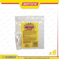 6 x Septone Hardener Retail Hang Pack Red 20 Gram Benzoyl Peroxide Hardener