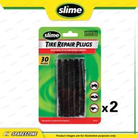 2 x Slime Standard Tire Repair Plugs / Strings - Length 101.6mm Each Pack of 30