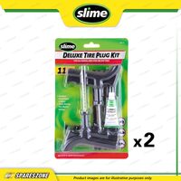 2 x Slime Tools - Reamer Plugger 11-Piece Deluxe Tire Plug Kit Pistol Grip