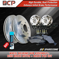 Front Wheel Bearing Hub Ass + Brake Rotor Pad Kit for Ford Explorer UT UX UZ