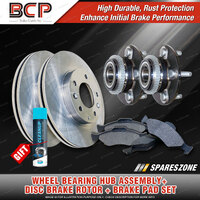 Front Wheel Bearing Hub Ass + Brake Rotor Pad Kit for Ford Territory SY SX RWD