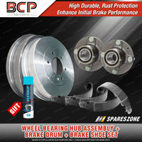 Rear Wheel Bearing Hub Assembly + Brake Drum Shoe Kit for Ford Festiva WF WD